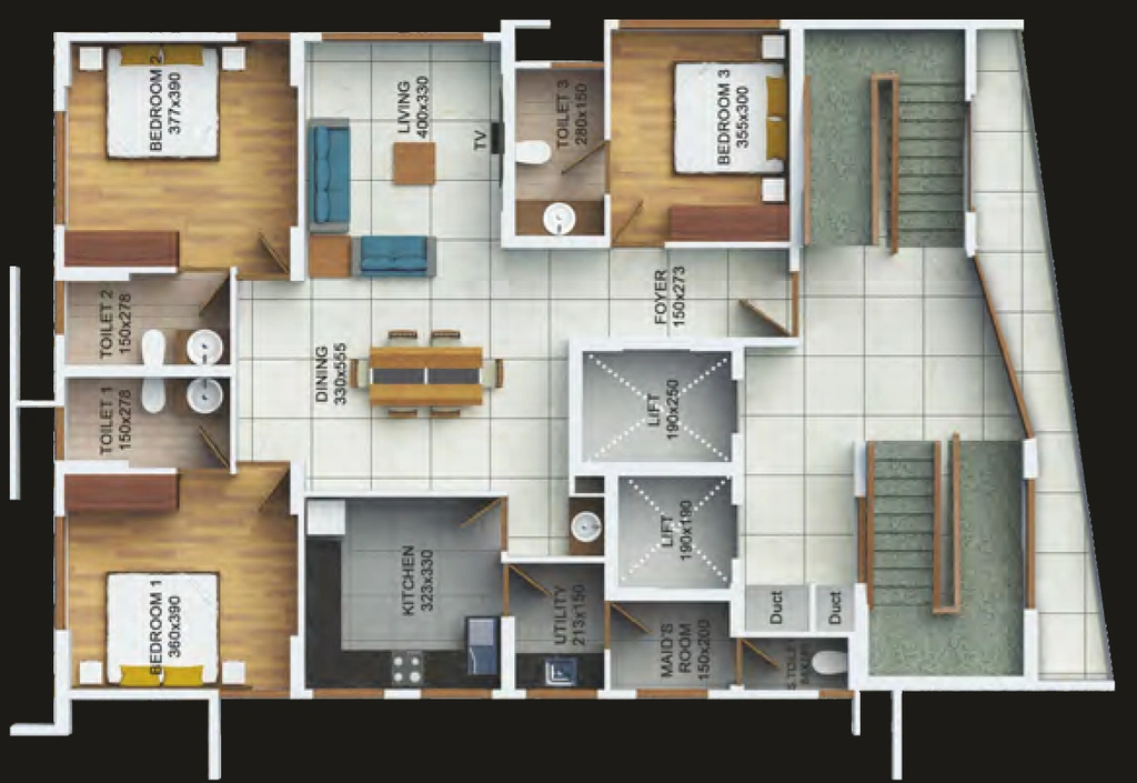 3 BHK Flat in Mansions Skyluxe in Kowdiar, Thiruvananthapuram - Image 928841