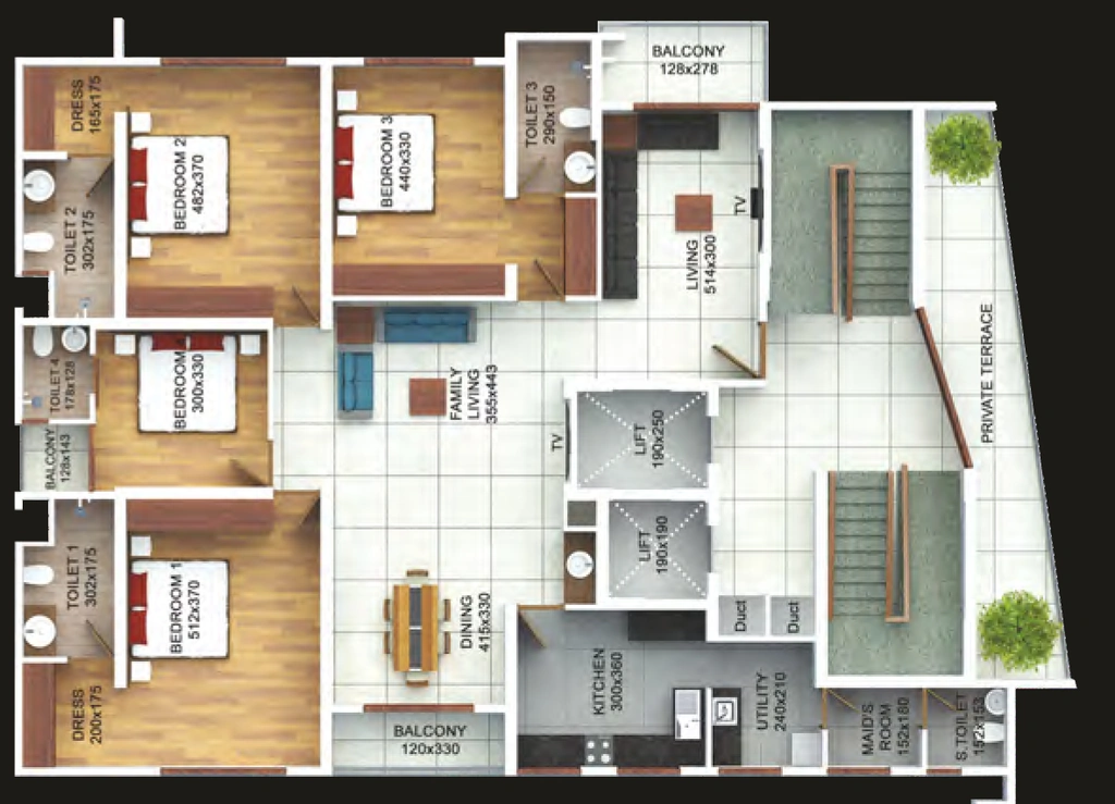 4 BHK Flat in Mansions Skyluxe in Kowdiar, Thiruvananthapuram - Image 928844