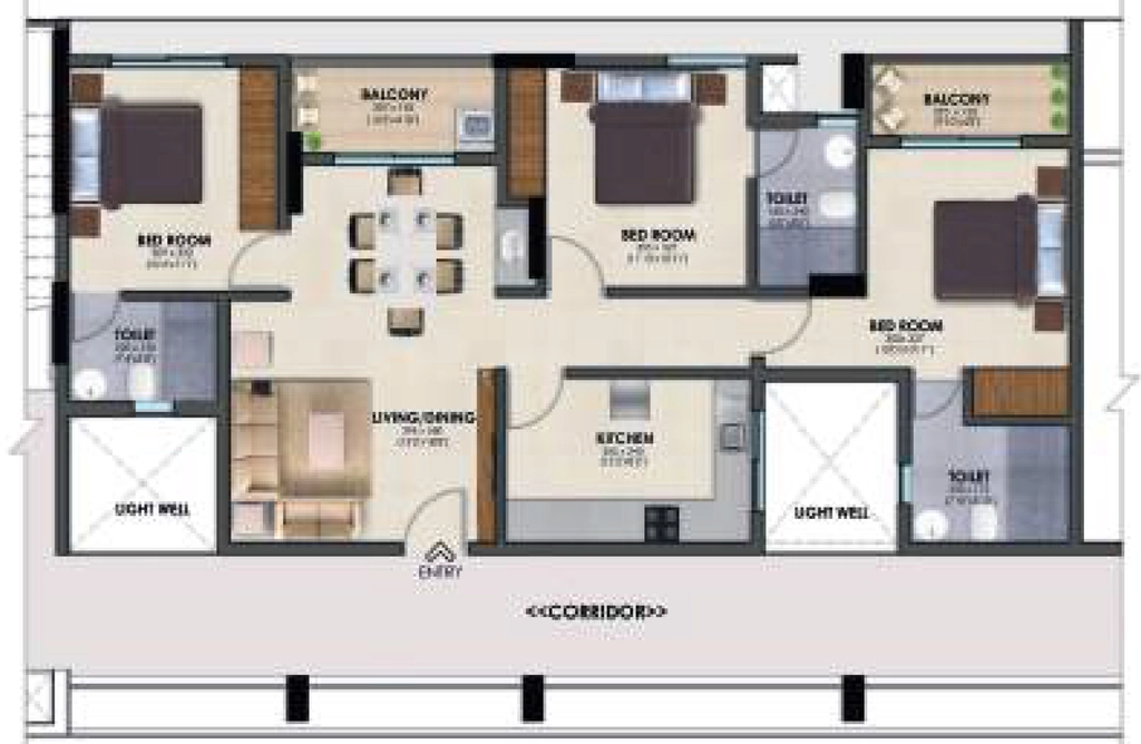 3 BHK Flat in Oceanus Ample Grace in Kazhakootam, Thiruvananthapuram - Image 928903