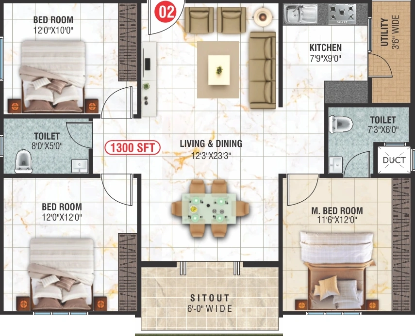 3 BHK Flat in Dwaraka Sai Signature in Horamavu, Bangalore - Image 928523