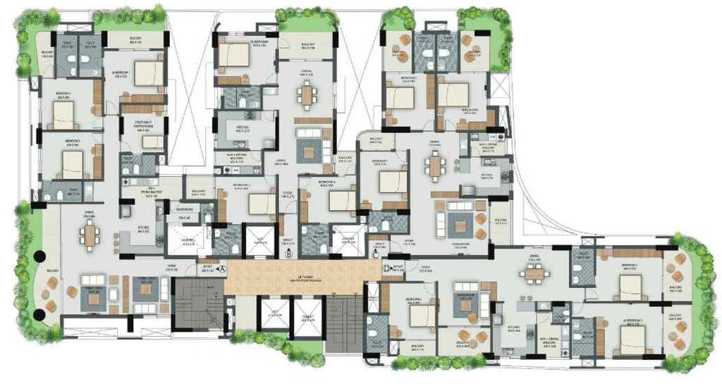 Floor Plan of Veegaland Amora in Maradu, Kochi - Image 428610