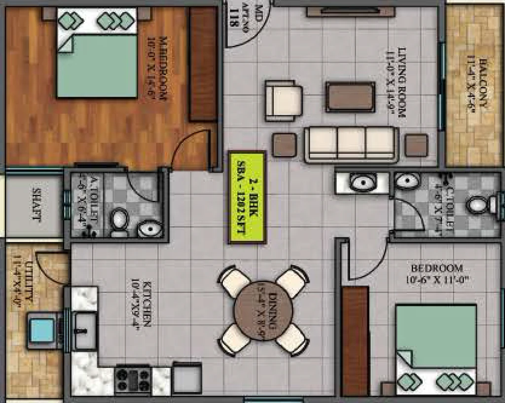 2 BHK Flat in Dwaraka Sai Balaji Residency in Whitefield, Bangalore - Image 928533