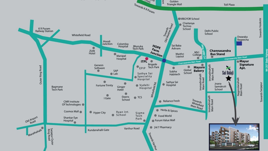 Location of Dwaraka Sai Balaji Residency in Whitefield, Bangalore - Image 428592