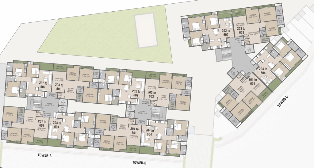 Floor Plan of Om Exotica in Waghodia Road, Vadodara - Image 428632