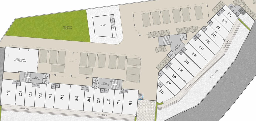 Floor Plan of Commercial Om Exotica in Waghodia Road, Vadodara - Image 428620