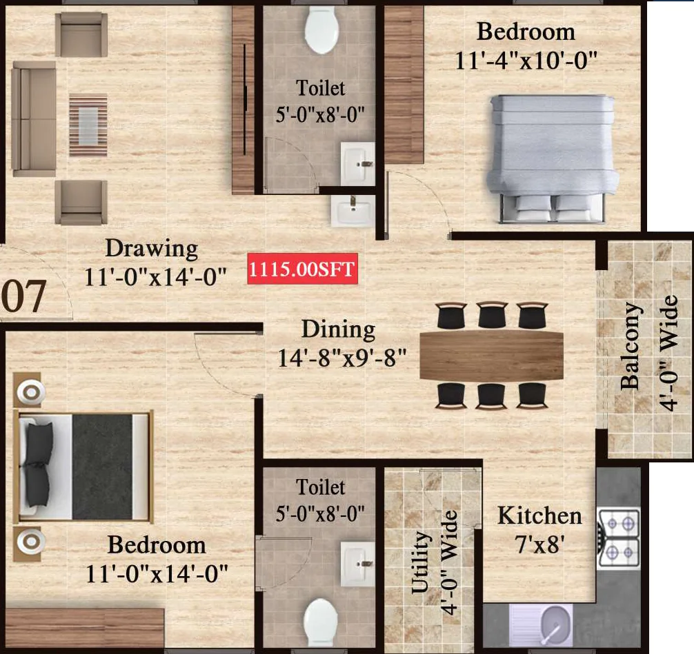 2 BHK Flat in Sri Sai The Pearl Paradise in Visthar, Bangalore - Image 928537
