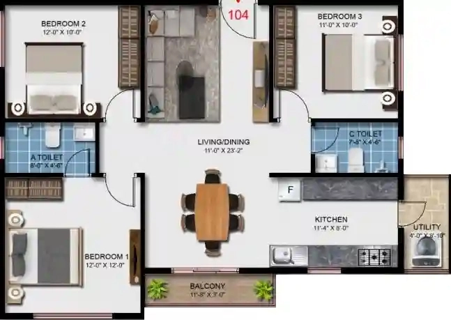 3 BHK Flat in Nithya Sunshine in Kalyan Nagar, Bangalore - Image 928550