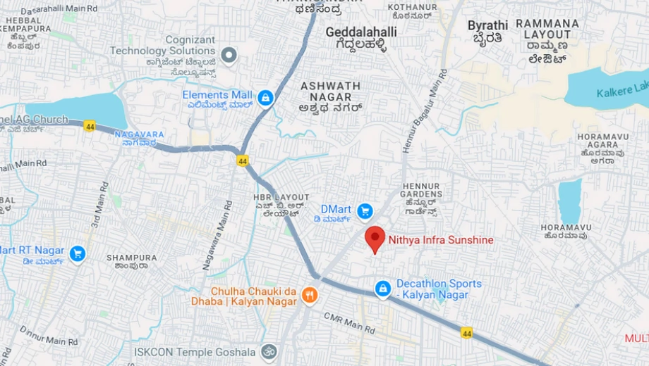 Location of Nithya Sunshine in Kalyan Nagar, Bangalore - Image 428669