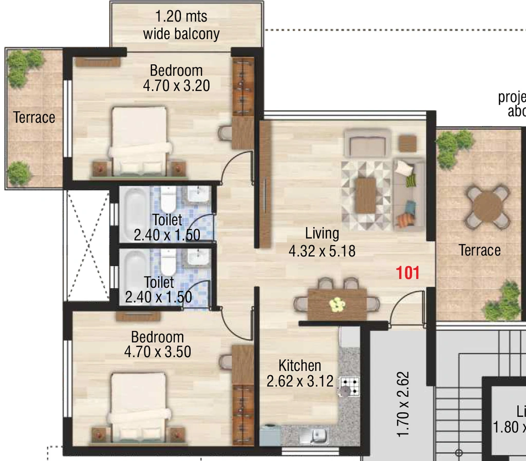 2 BHK Flat in Terra Horizon 14 in Bambolim, Goa - Image 928556