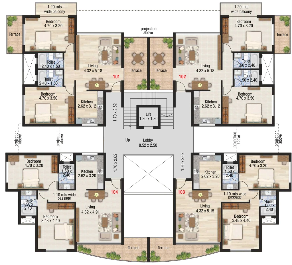 Floor Plan of Terra Horizon 14 in Bambolim, Goa - Image 428677