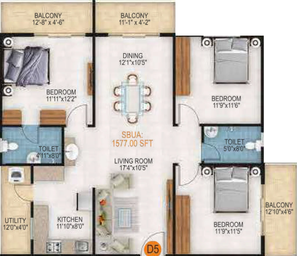 3 BHK Flat in Virtue Sree Urban Pinnacle in Yelahanka, Bangalore - Image 928560