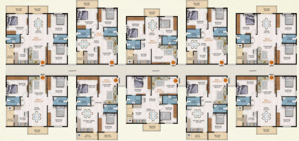 Floor Plan of Virtue Sree Urban Pinnacle in Yelahanka, Bangalore - Image 428693