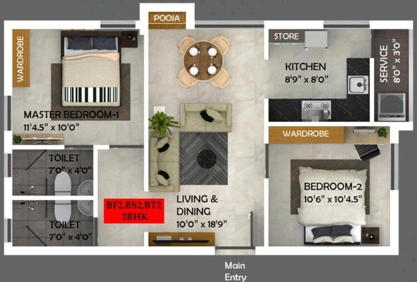 2 BHK Flat in JVC Kathir in Pallikaranai, Chennai - Image 928561