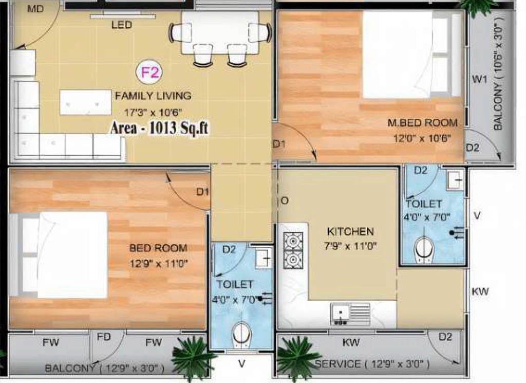 2 BHK Flat in Keerthi Raja Palace in Pallikaranai, Chennai - Image 928564