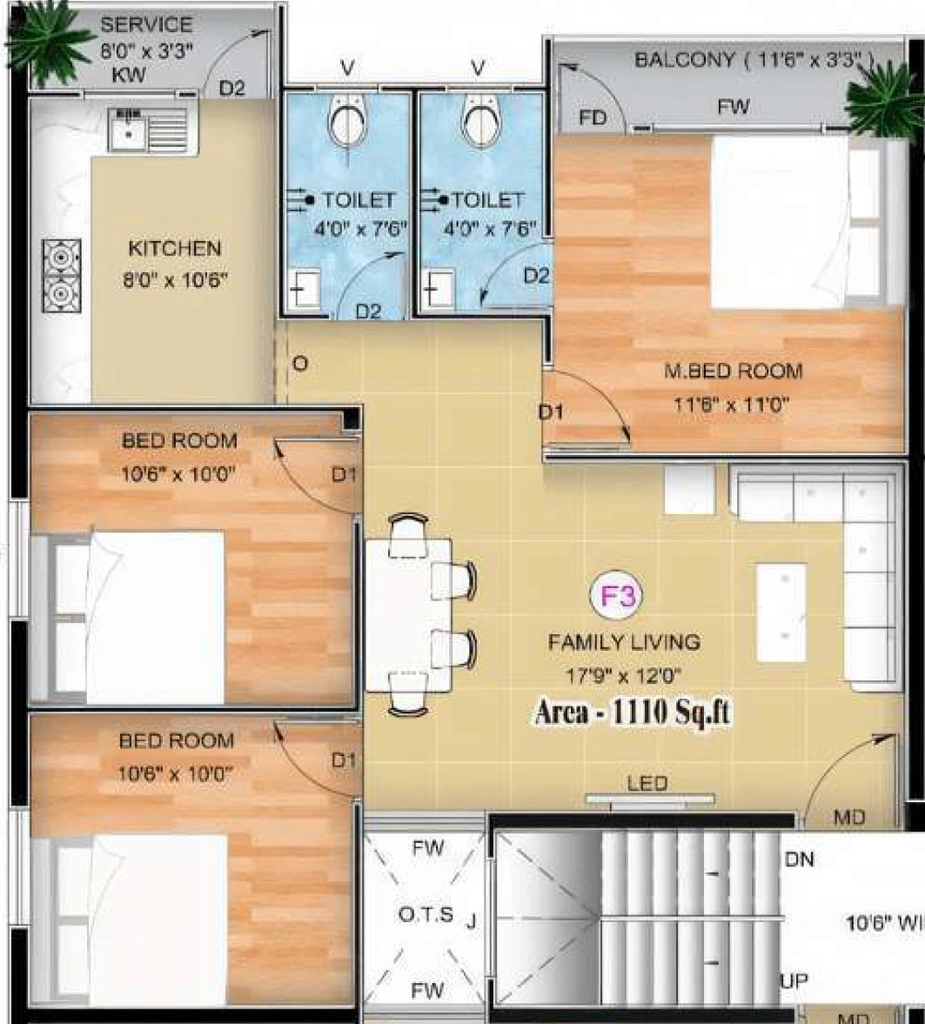 3 BHK Flat in Keerthi Raja Palace in Pallikaranai, Chennai - Image 928565