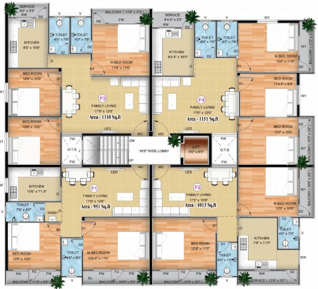 Floor Plan of Keerthi Raja Palace in Pallikaranai, Chennai - Image 428705
