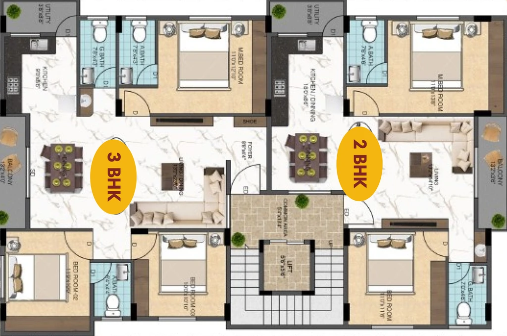 Floor Plan of Vaishnavi Mane in JP Nagar Phase 8, Bangalore - Image 428710
