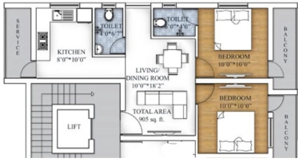 2 BHK Flat in Keerthi Subham in Pallikaranai, Chennai - Image 928569