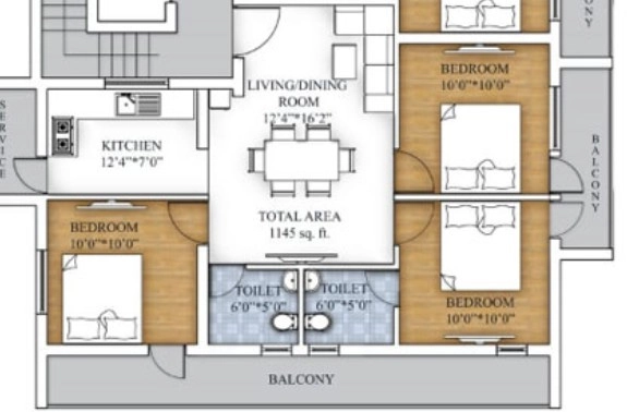 3 BHK Flat in Keerthi Subham in Pallikaranai, Chennai - Image 928570