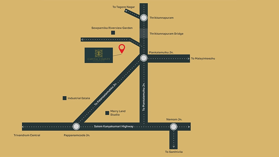 Location of Sowparnika Capital County in Pappanamcode, Thiruvananthapuram - Image 428726