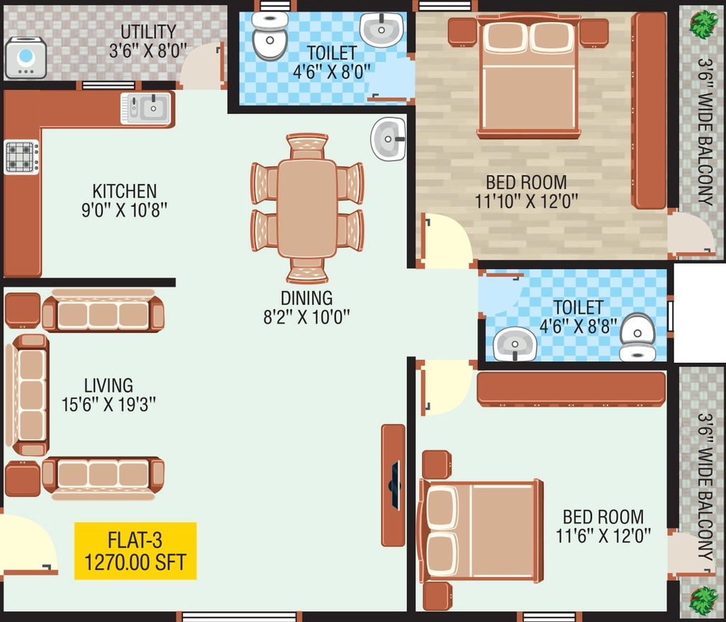 2 BHK Flat in K&T Sai Swastik in Electronic City, Bangalore - Image 928581