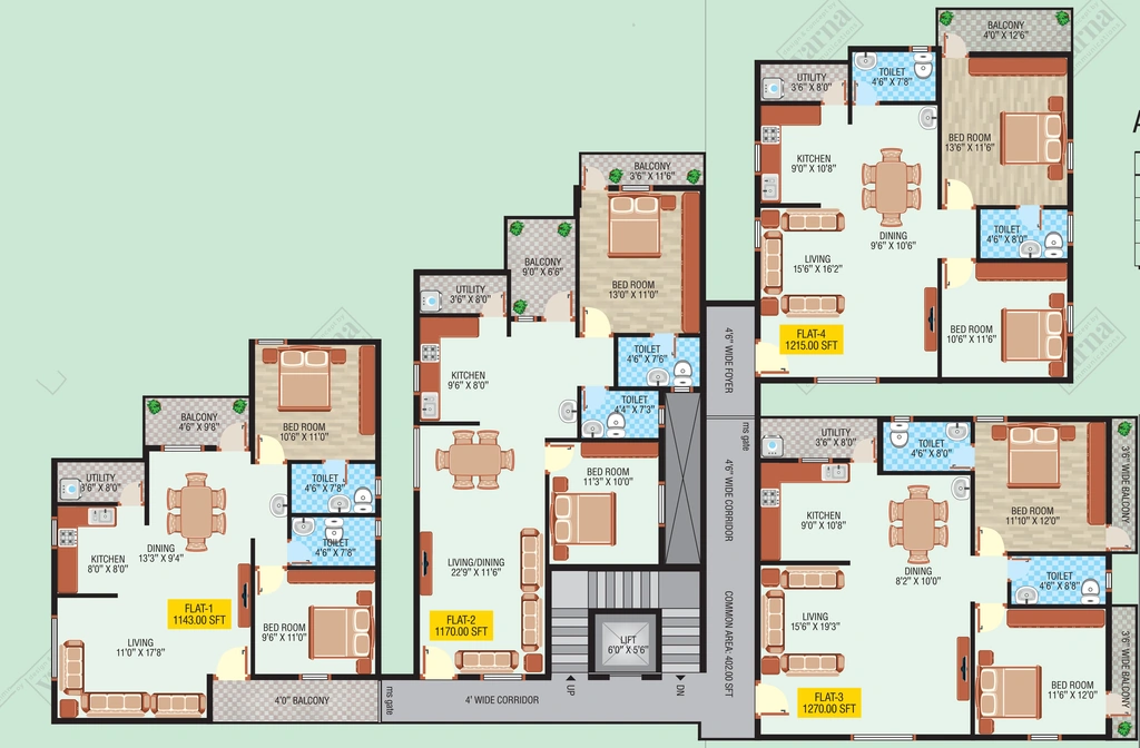 Floor Plan of K&T Sai Swastik in Electronic City, Bangalore - Image 428732