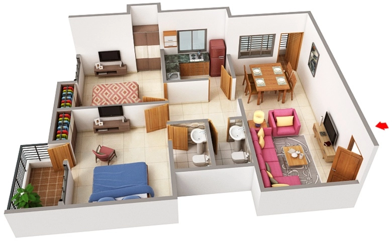 2 BHK Flat in Abs Manasi Villas in Bagharbari, Guwahati - Image 928653