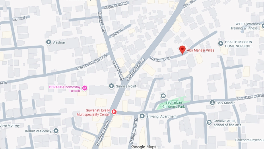 Location of Abs Manasi Villas in Bagharbari, Guwahati - Image 428988
