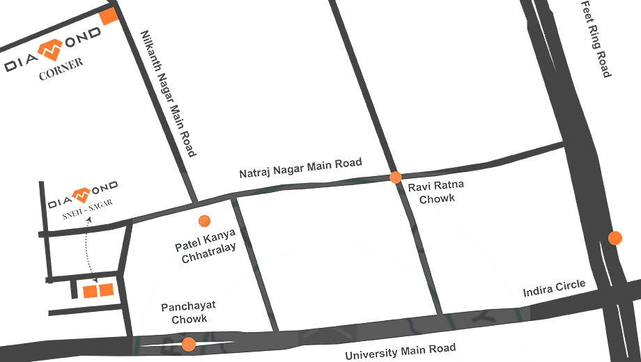 Location of Aastha Diamond Corner in Raiya, Rajkot - Image 428785