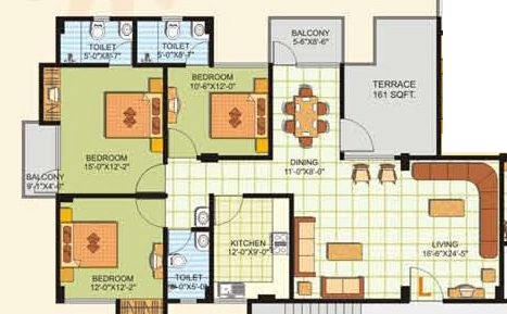 3 BHK Flat in Agrim Residency in Kahilipara, Guwahati - Image 928715