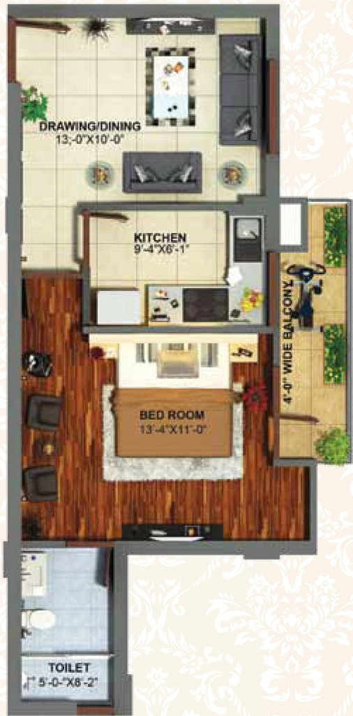 1 BHK Flat in Golden Arcadia Hillocks in Mussoorie Road, Dehradun - Image 928606
