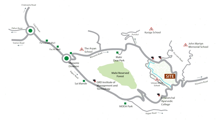 Location of Golden Arcadia Hillocks in Mussoorie Road, Dehradun - Image 428820