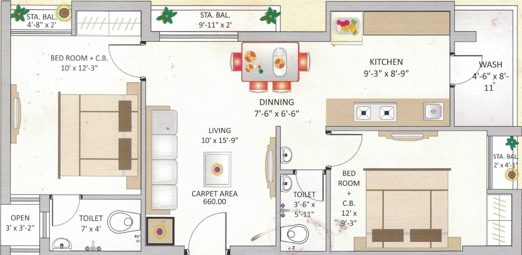 2 BHK Flat in Akshar Riddhi Siddhi Flats in Raiya, Rajkot - Image 928611