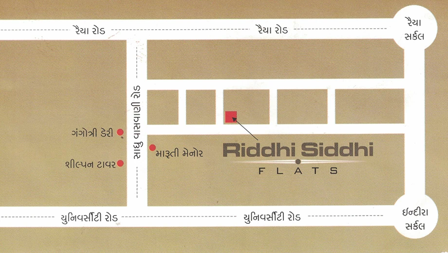 Location of Akshar Riddhi Siddhi Flats in Raiya, Rajkot - Image 428811