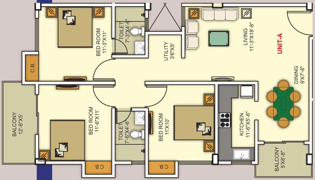 3 BHK Flat in Agrim View in Tetelia, Guwahati - Image 928728