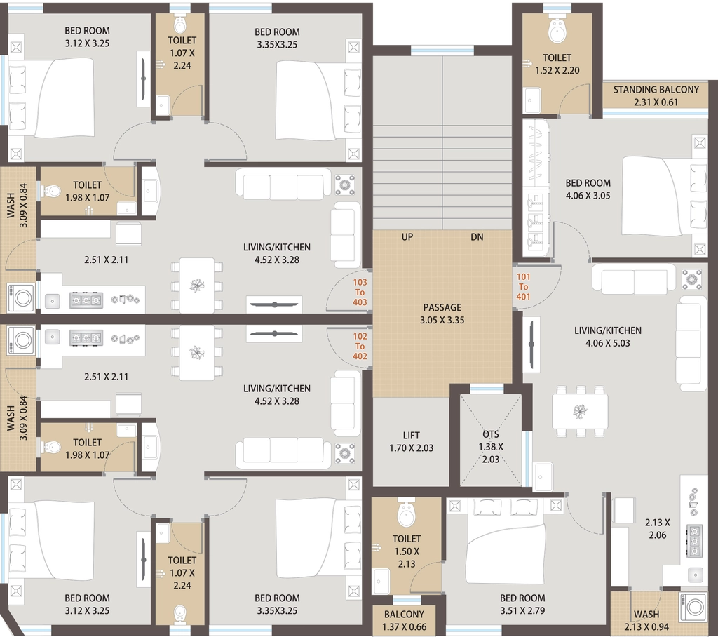 Floor Plan of Anashin Shivansh Apartment in Raiya, Rajkot - Image 428824