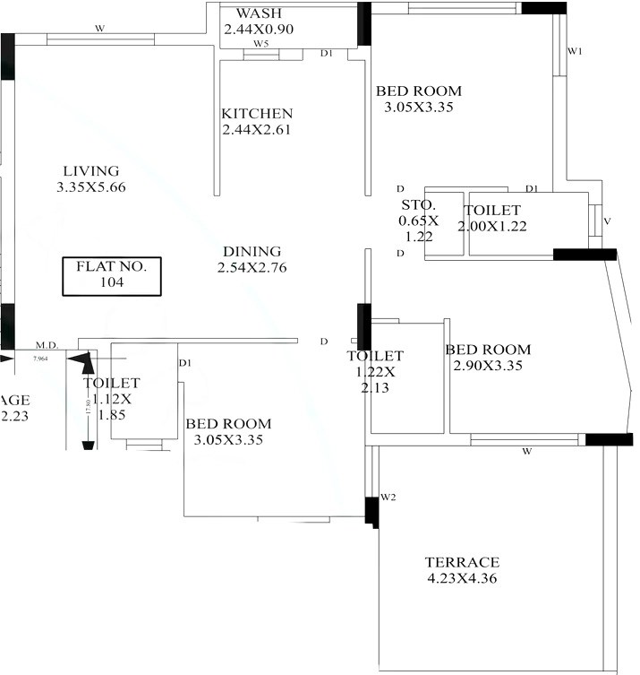 3 BHK Flat in Bhumi Shubh Vihar in Raiya, Rajkot - Image 928617