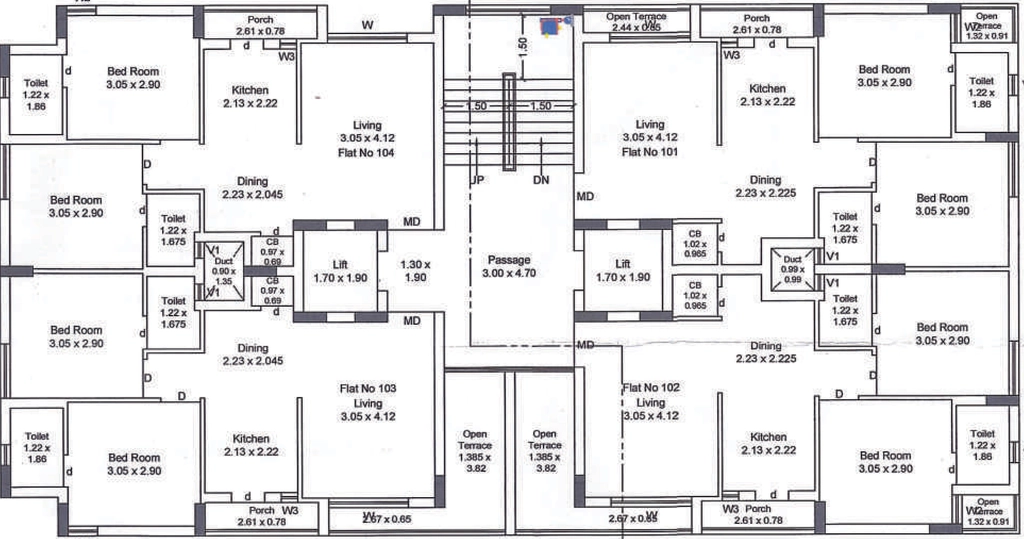 Floor Plan of Flora Unique in Raiya, Rajkot - Image 428856