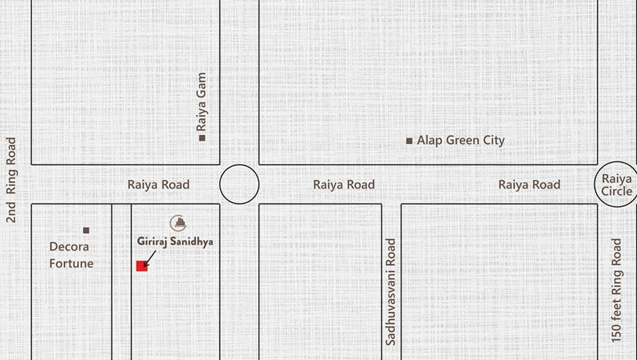 Location of Giriraj Sanidhya in Raiya, Rajkot - Image 428861