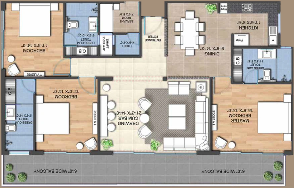 3 BHK Flat in AMD Broad Leaf Apartments in Dalanwala, Dehradun - Image 928625