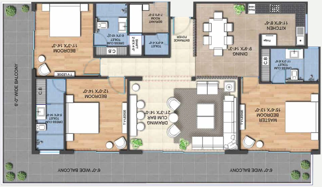3 BHK Flat in AMD Broad Leaf Apartments in Dalanwala, Dehradun - Image 928626