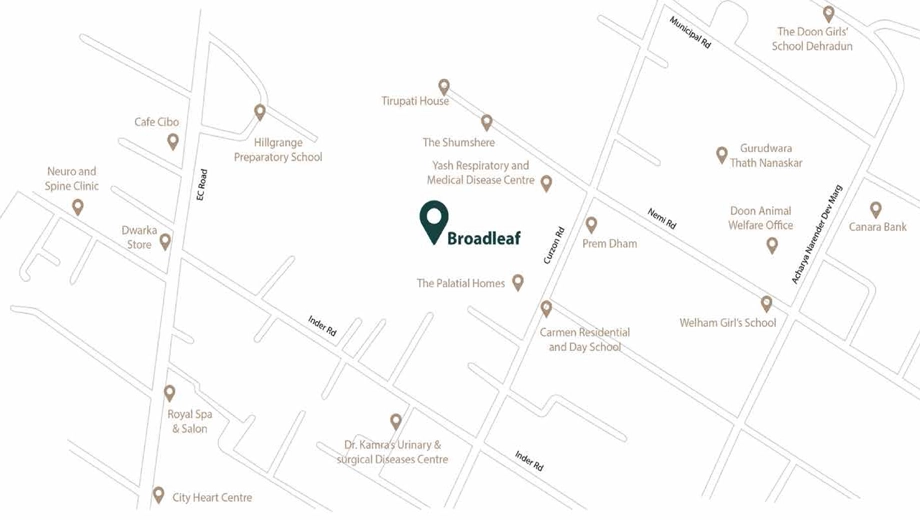 Location of AMD Broad Leaf Apartments in Dalanwala, Dehradun - Image 428872
