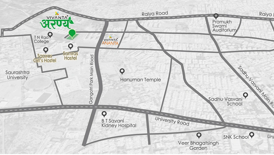 Location of Globus Vivanta Aranya in Raiya, Rajkot - Image 428880