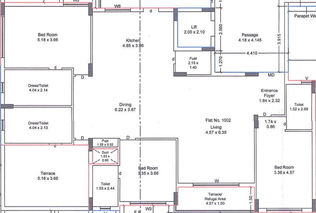 3 BHK Flat in Gokul Shree Nivas in Raiya, Rajkot - Image 928629