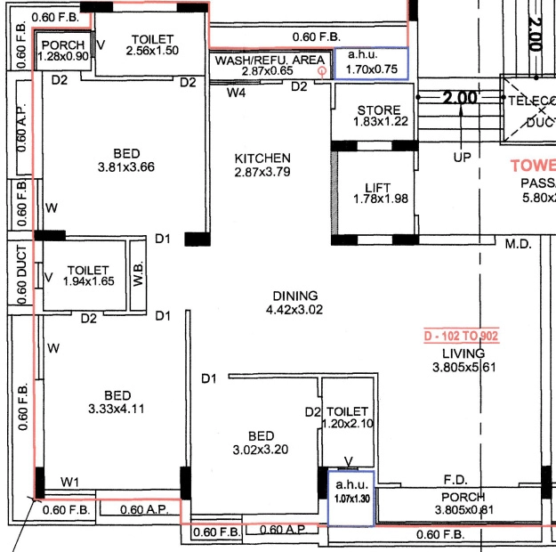 3 BHK Flat in Gokul Shree Palace in Raiya, Rajkot - Image 928631