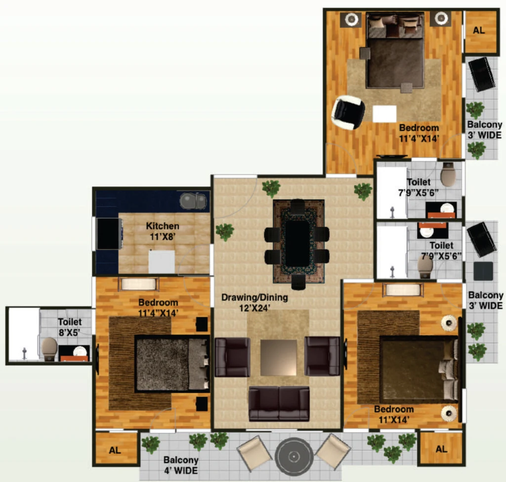 3 BHK Flat in Atul Sanjay Capital Greenz in Haridwar Road, Dehradun - Image 928633