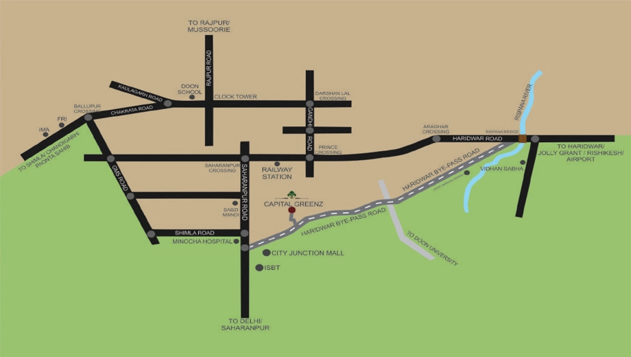 Location of Atul Sanjay Capital Greenz in Haridwar Road, Dehradun - Image 428903