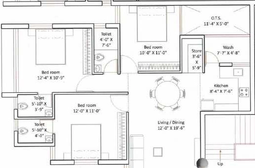 3 BHK Flat in Gunjan Basera in Raiya, Rajkot - Image 928636