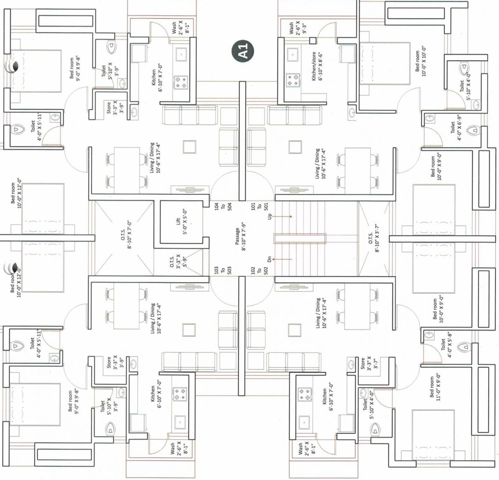 Floor Plan of Gunjan Basera in Raiya, Rajkot - Image 428911