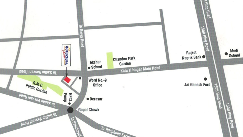 Location of Gurukrupa Avenue in Raiya, Rajkot - Image 428915